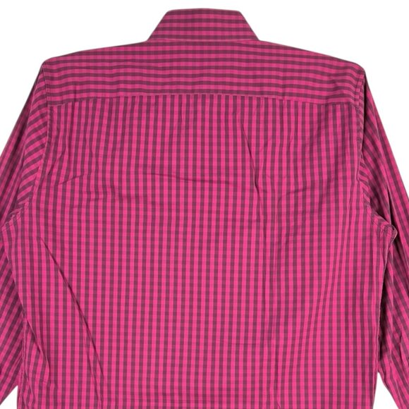 Bonobos Men Stretch Standard Fit Button-Down Pink/Grey Plaid Shirt Size 15.5 -34 - Picture 4 of 10